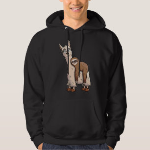 Funky Chilled Sloth Riding A Fancy Llama Hoodie