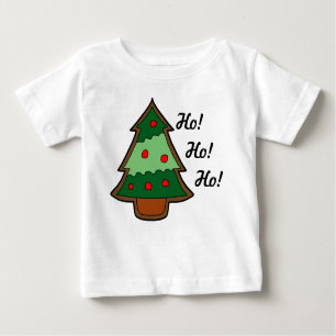 Funky Christmas Tree Ho Ho Ho Baby T-Shirt