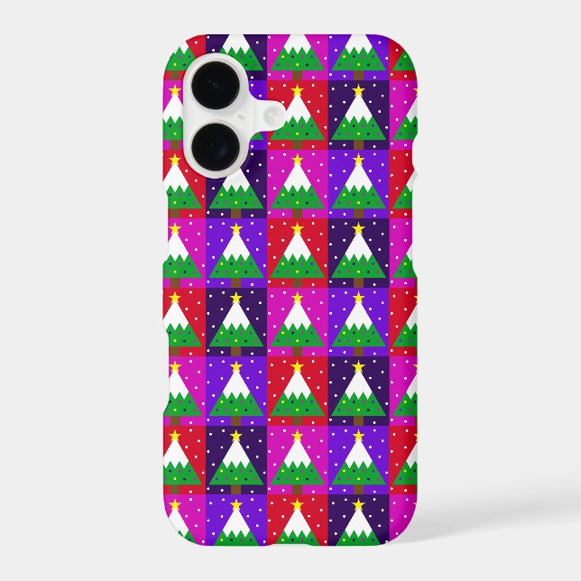 Funky Christmas Tree Pattern Iphone Case (Back)