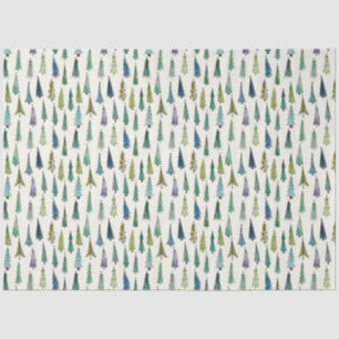 Funky Christmas Trees (Cute Illustrated Art) Tissue Paper