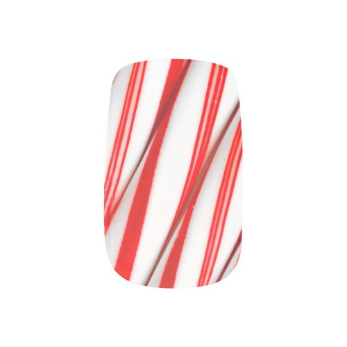 Funky Chrstmas Candy Canes Minx Nail Art