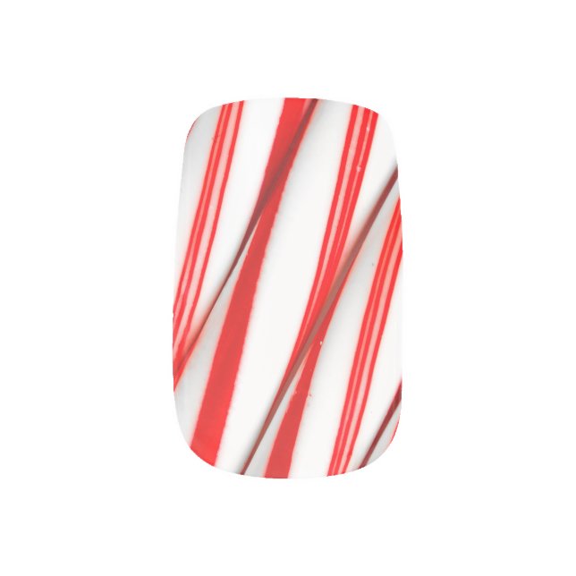 Funky Chrstmas Candy Canes Minx Nail Art (Right Thumb)