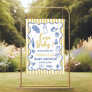 Funky Ciao Baby Hand Drawn Italian Baby Shower Foam Board
