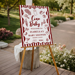Funky Ciao Baby Hand Drawn Italian Baby Shower Foam Board