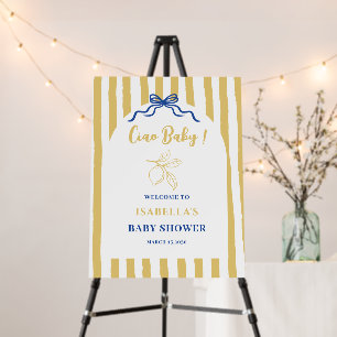 Funky Ciao Baby Hand Drawn Italian Baby Shower Foam Board
