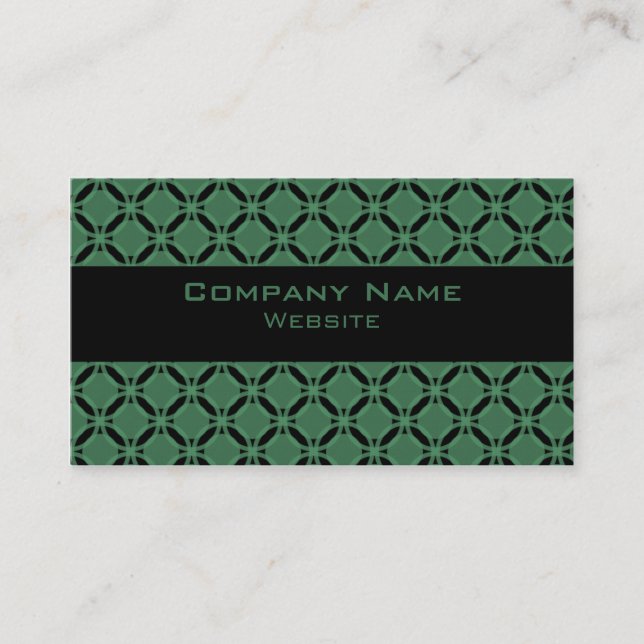 Funky Circle Business Card, Green Card (Front)