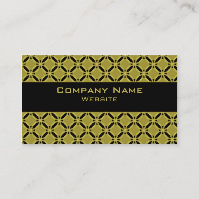 Funky Circle Business Card, Olive Green Card (Front)