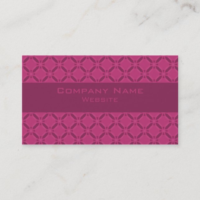 Funky Circle Business Card, Pink Card (Front)
