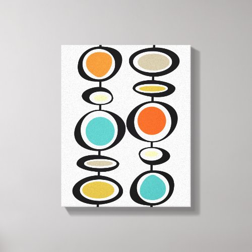 Funky Circles Mid Century Modern Colorful Retro Canvas Print