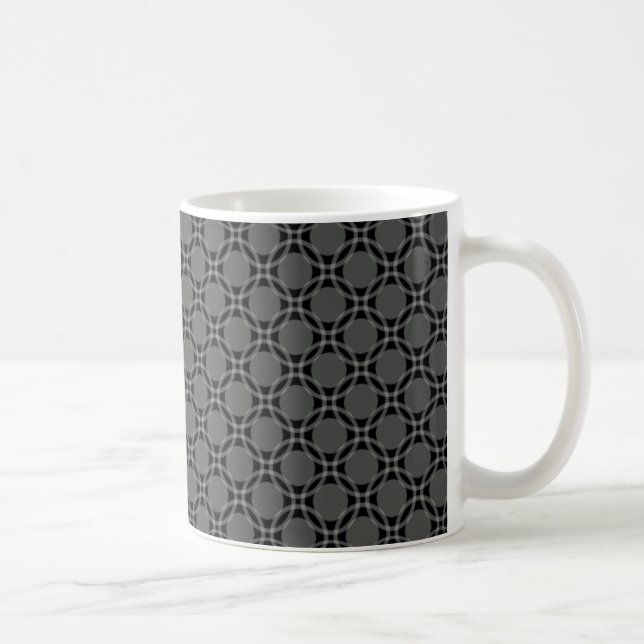 Funky Circles Mug, Dark Gray Coffee Mug (Right)