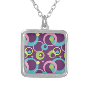 Funky Circles Purple Necklace