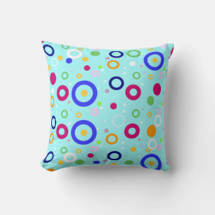 Funky Circles Throw Pillow