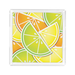 Funky citrus wedges acrylic tray