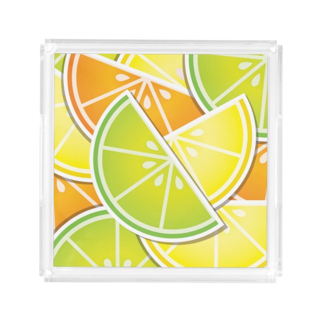 Funky citrus wedges acrylic tray (Front)
