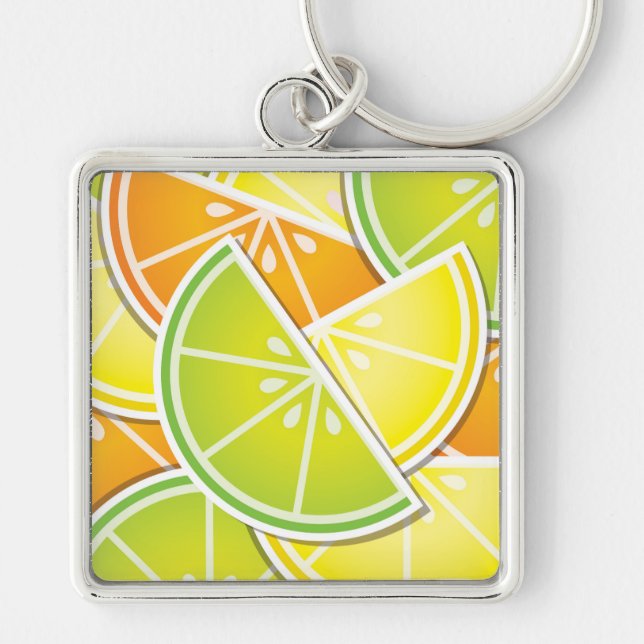 Funky citrus wedges keychain (Front)