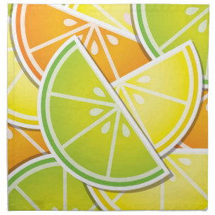 Funky citrus wedges napkin