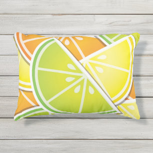 Funky citrus wedges outdoor pillow