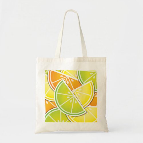 Funky citrus wedges tote bag