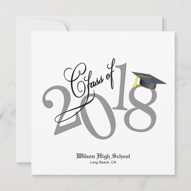 Funky Class of 2018 Graduation Invitation (Front)