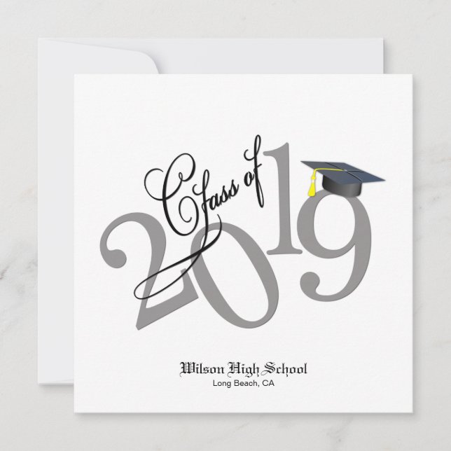 Funky Class of 2019 Graduation Invitation (Front)
