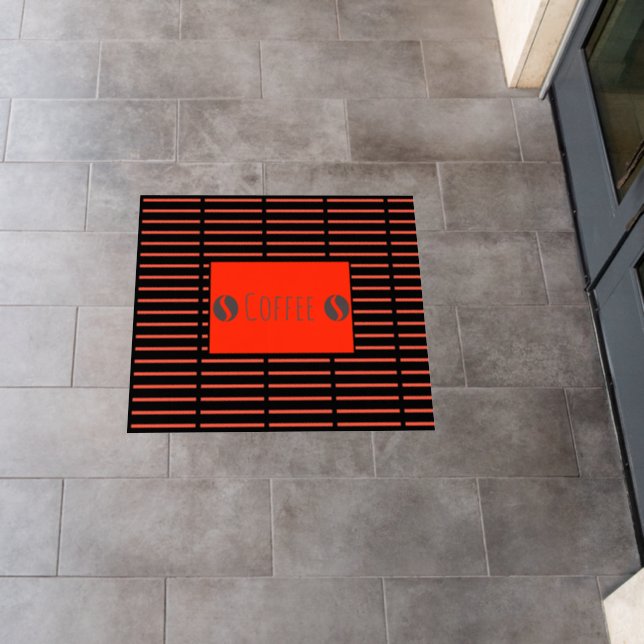 Funky Coffee Bean Beans Stripes Floor Decals (Restaurant)