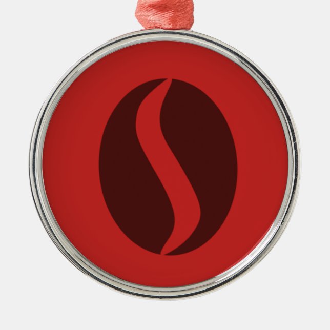 Funky Coffee Bean Metal Ornament (Front)
