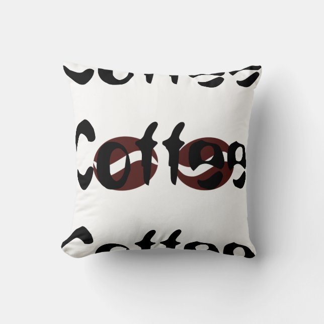 Funky Coffee Beans Big Words Cushion Throw Pillow (Front)