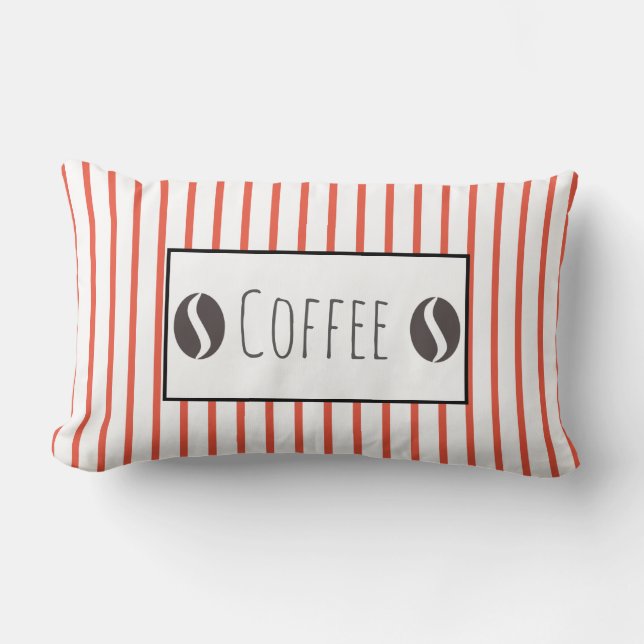 Funky Coffee Beans Stripes Cushion Throw Pillow (Front)