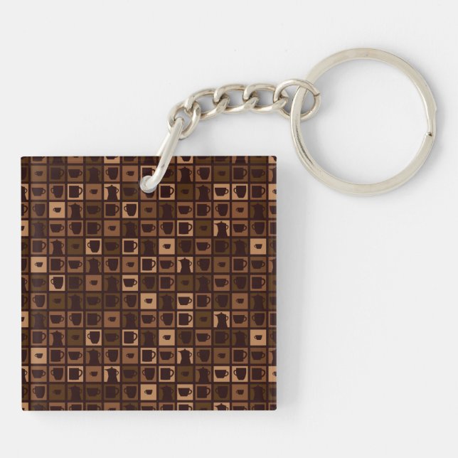 Funky coffee mosaic keychain (Back)