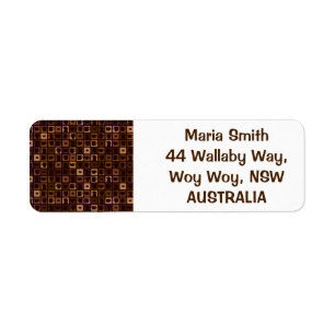 Funky coffee mosaic label