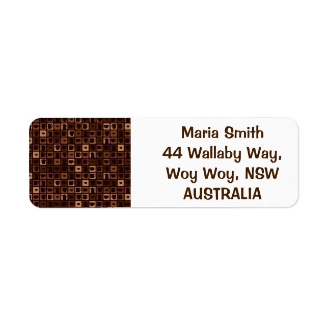 Funky coffee mosaic label (Front)