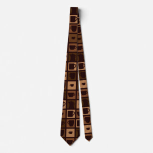 Funky coffee mosaic neck tie