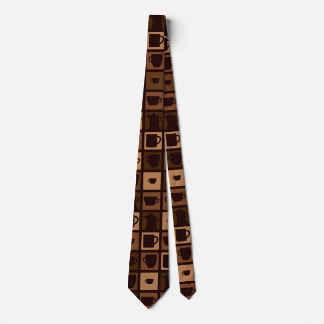 Funky coffee mosaic neck tie (Front)