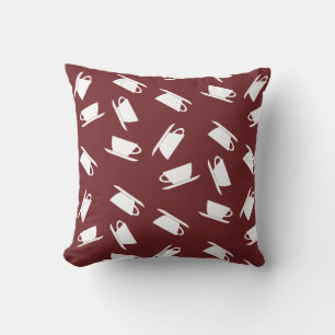 Funky Coffee Mug Cup Pattern Cushion Throw Pillow