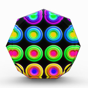 Funky Colorful 3D Circles Acrylic Award