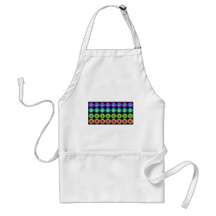 Funky Colorful 3D Circles Adult Apron
