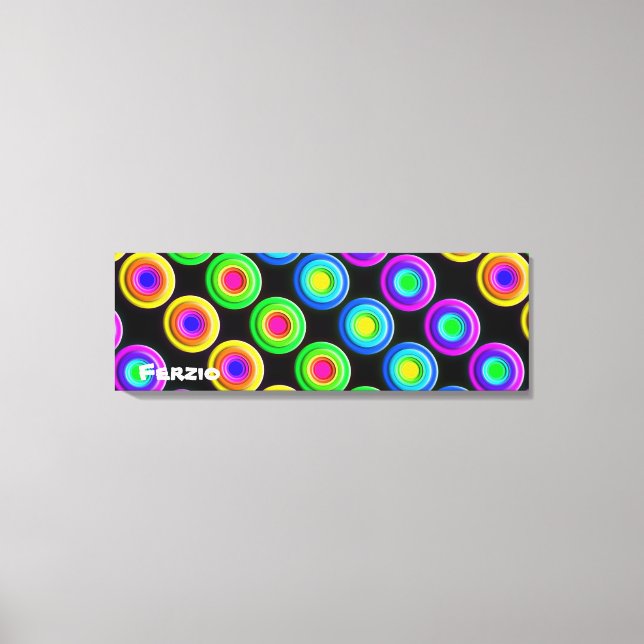 Funky Colorful 3D Circles Canvas Print (Front)