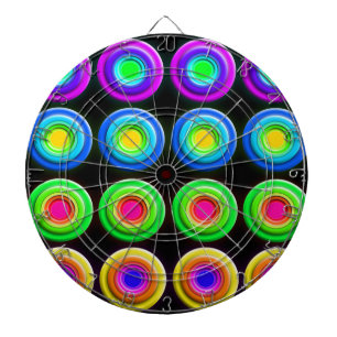 Funky Colorful 3D Circles Dart Board