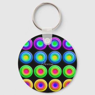 Funky Colorful 3D Circles Keychain
