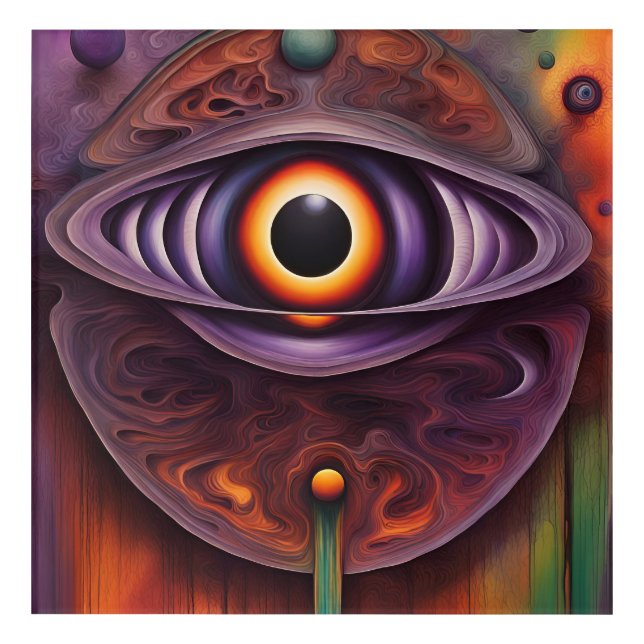 Funky Colorful Abstract Eye Acrylic Print (Front)