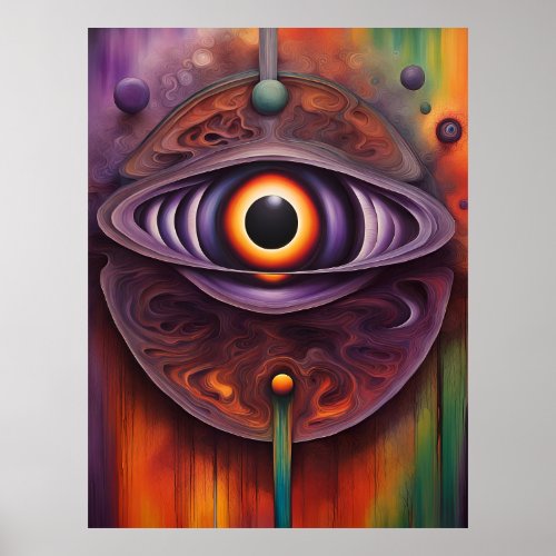 Funky Colorful Abstract Eye Poster