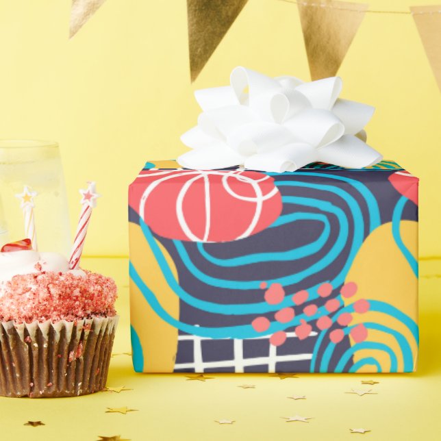 Funky Colorful Abstract Wrapping Paper (Birthday Party)