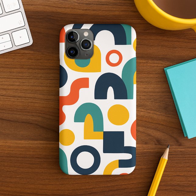 Funky Colorful Amorphous Shapes Art Pattern iPhone Case (Creator Uploaded)