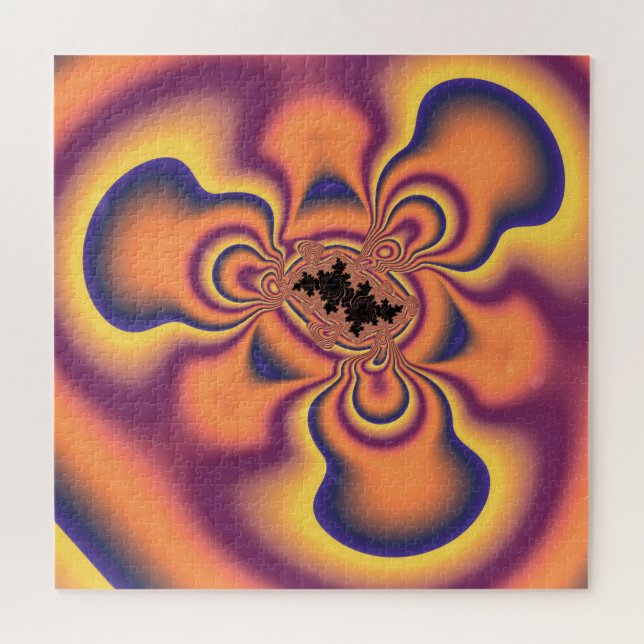Funky Colorful Fractal Whirlygig Abstract Art Jigsaw Puzzle (Horizontal)