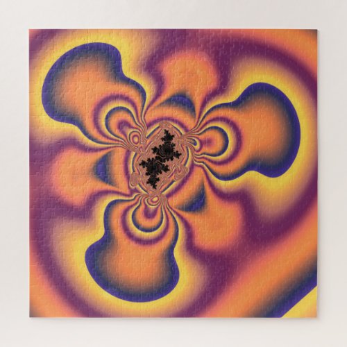 Funky Colorful Fractal Whirlygig Abstract Art Jigsaw Puzzle