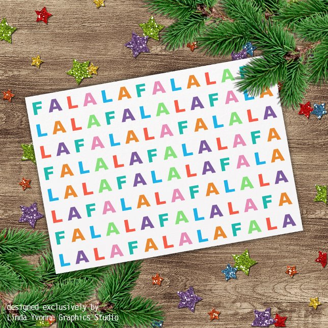 Funky Colorful Fun FA LA LA Greeting Holiday Card (Creator Uploaded)