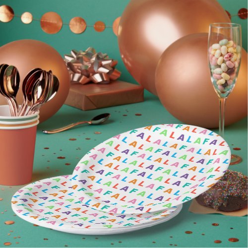 Funky Colorful Fun FA LA LA Holiday Season Paper Plates