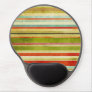 Funky Colorful Horizontal Grunge Stripes Pattern Gel Mouse Pad