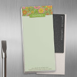 Funky Colorful Pastel Floral Pattern - Monogram Magnetic Notepad<br><div class="desc">A fun floral pattern in pink, sage green, orange and yellow with a cozy, cottagecore pattern. Add a monogram to this girly, floral design. If your art still needs to be adjusted, click on the Customize This button. This will take you to a design area where you can move things...</div>
