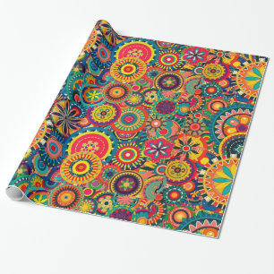 Funky Colorful Pattern Wrapping Paper